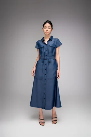 Đầm DENIM Kèm Thắt Lưng